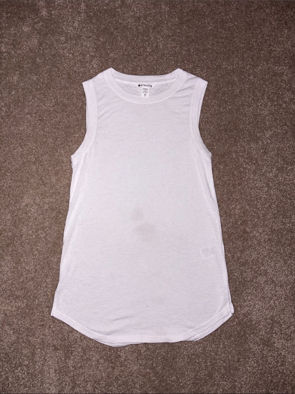 Athleta White Sleeveless Muscle Tank Top